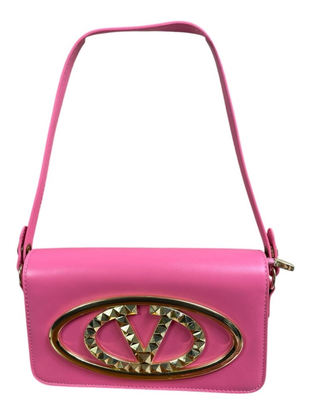 Designer Pink V Logo Shoulder Crossbody Bag - Picture 2 of 15